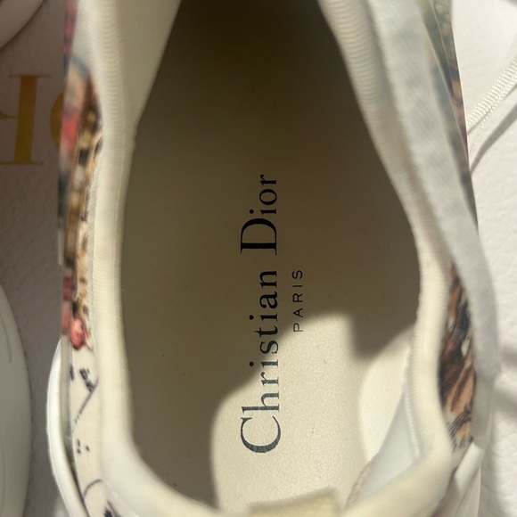 Dior D Connect Zodiac Printed White Multicolor Lace Up Flat Trainer Sneaker 40 - Picture 7 of 9